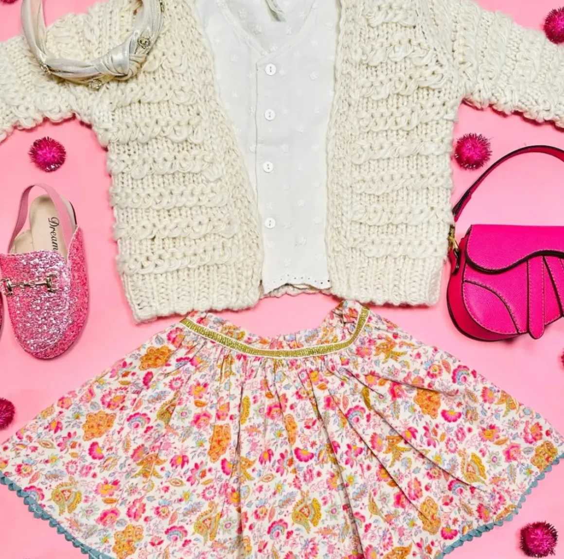 FLOWER FIELDS CORDUROY SKIRT