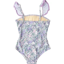FLOWER POWER SMOCKED ONE PIECE SWIMSUIT