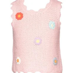 FLOWER TRIM CROCHET TANK TOP
