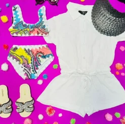 GAUZE BEACH COVER UP ROMPER