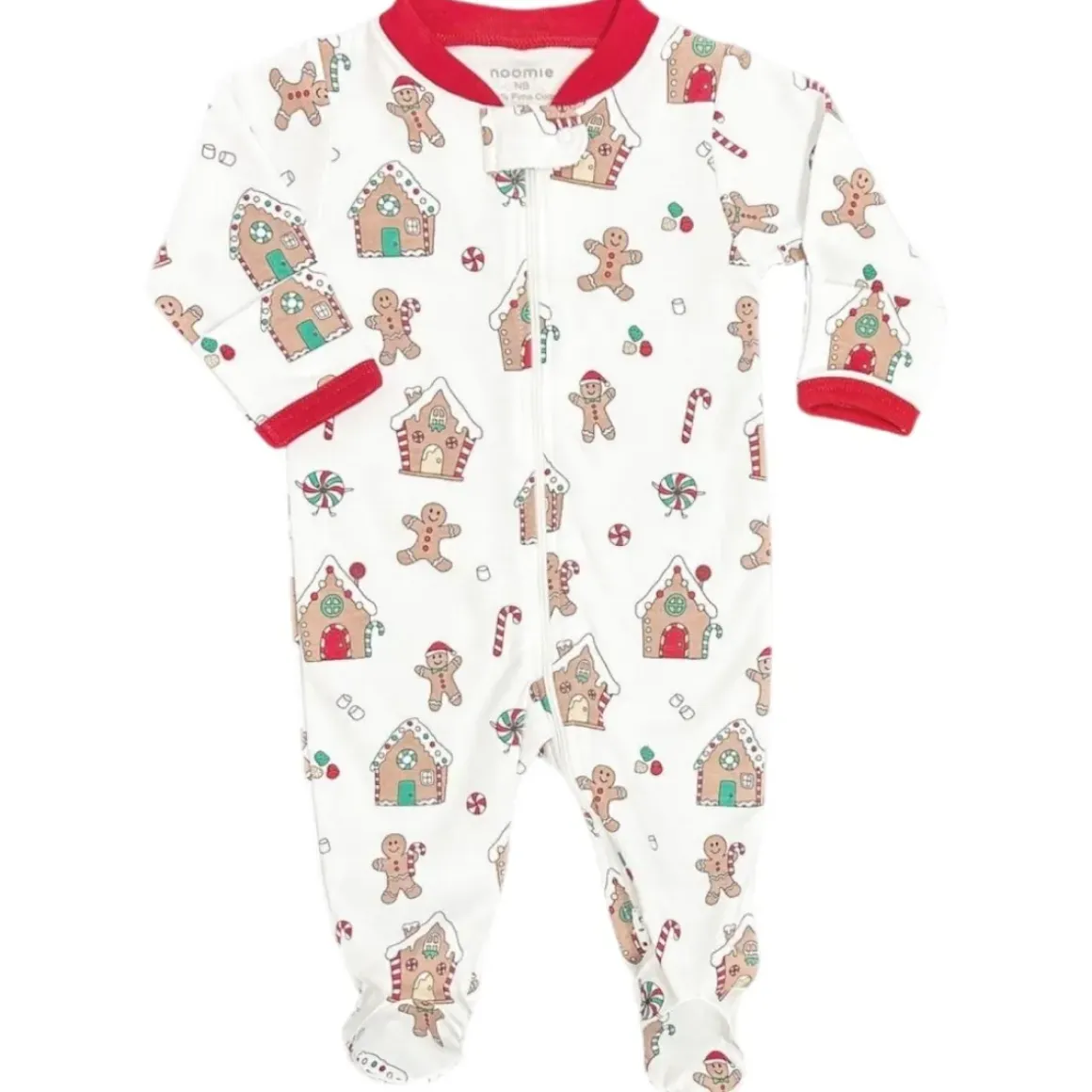 GINGERBREAD WORLD ZIP FOOTIE (UNISEX)