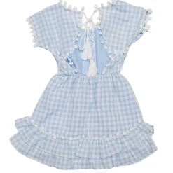 GINGHAM NISSI POM POM DRESS