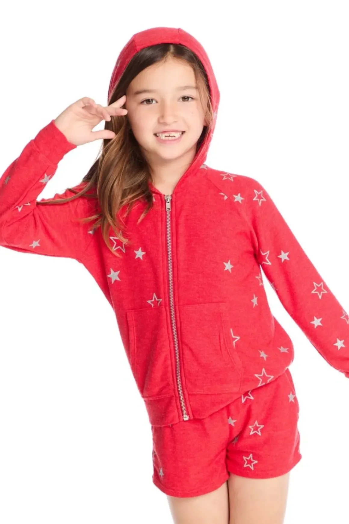 GLITTER STARS ZIP UP HOODIE