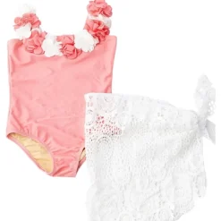 H20 HULA ONE PIECE SWIMSUIT W/ LACE SKIRT SET