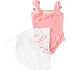 H20 HULA ONE PIECE SWIMSUIT W/ LACE SKIRT SET