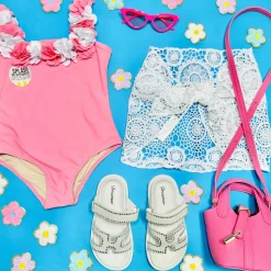 H20 HULA ONE PIECE SWIMSUIT W/ LACE SKIRT SET
