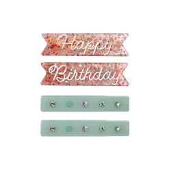 HAPPY BIRTHDAY HAIR CLIP SET OF 4