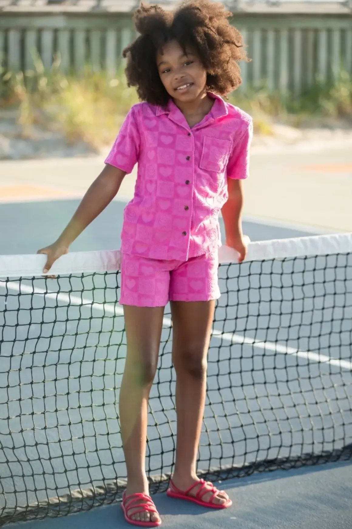 HEARTS CHECKERED TERRY RESORT SHORTS