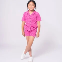 HEARTS CHECKERED TERRY RESORT BUTTON DOWN TOP