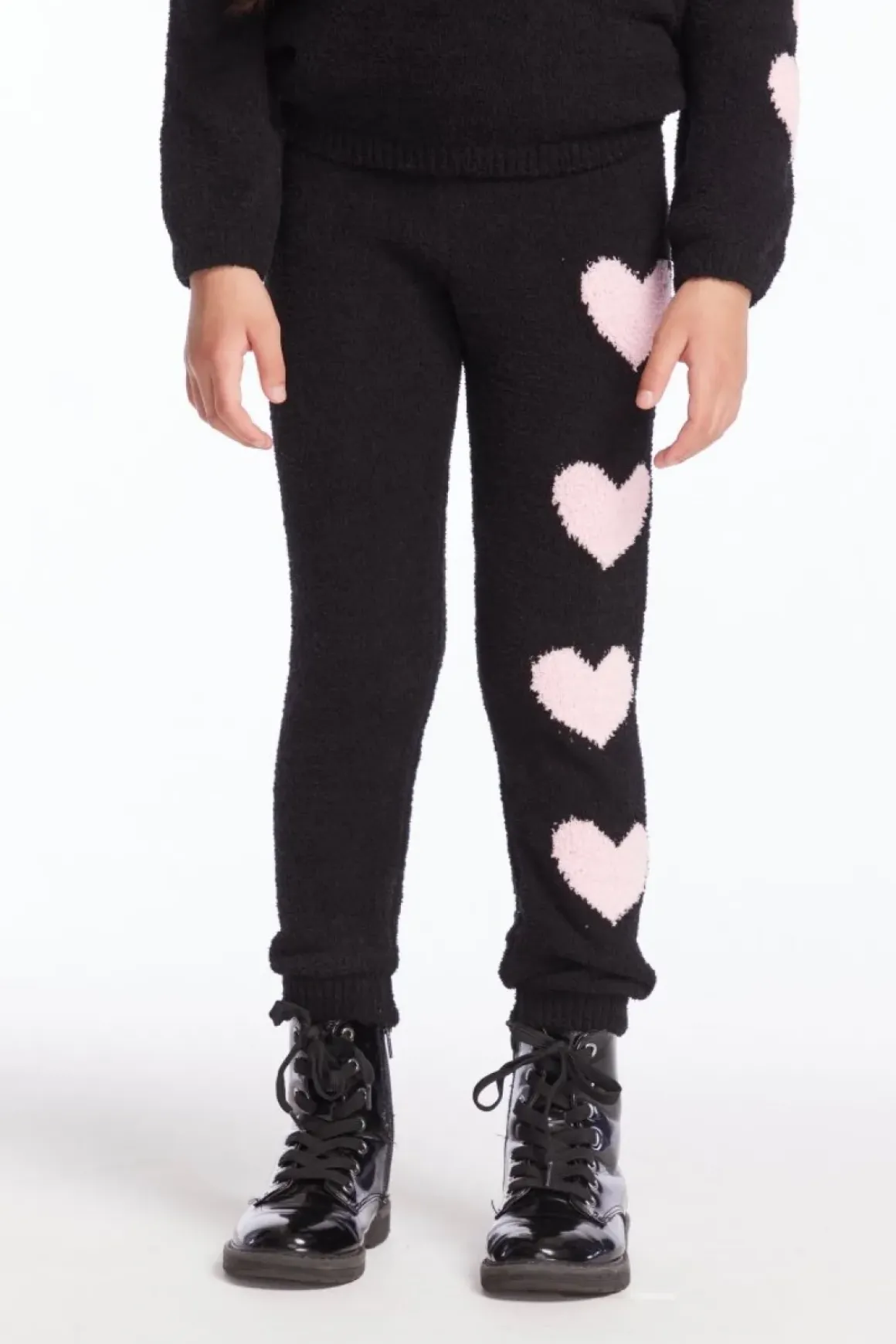 HEARTS FUZZY FLEECE LEGGINGS