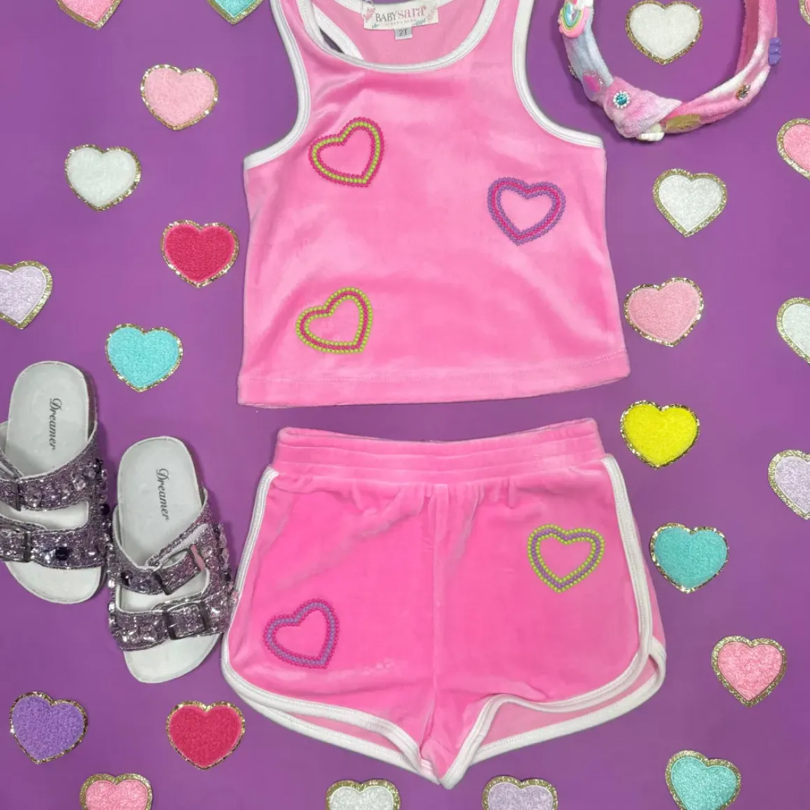 HEARTS VELOUR TANK TOP