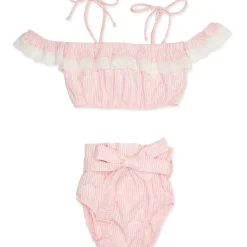HELENA OFF THE SHOULDER STRIPE TOP AND BLOOMERS SET
