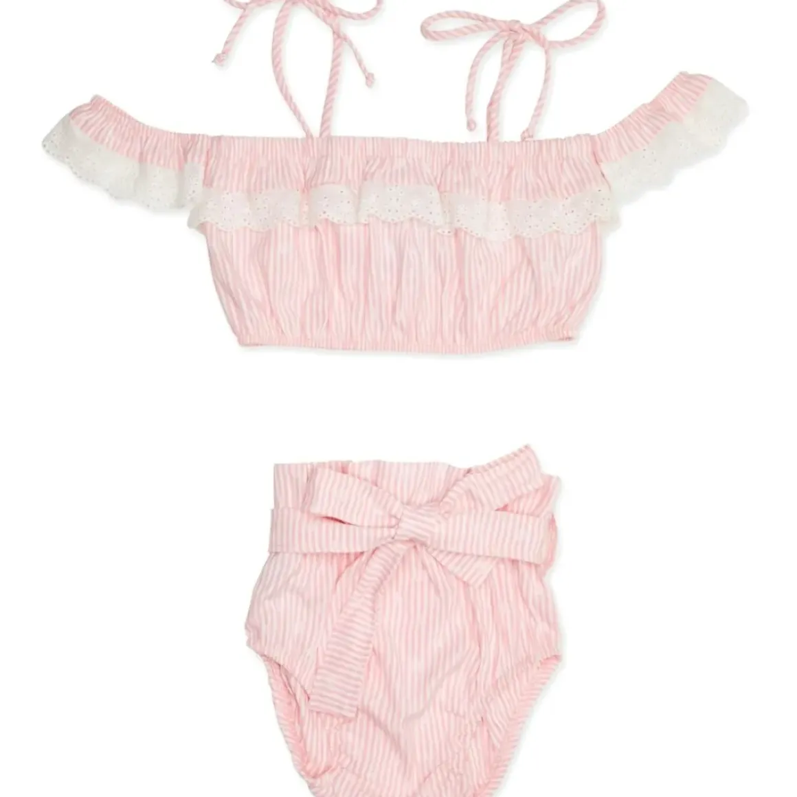 HELENA OFF THE SHOULDER STRIPE TOP AND BLOOMERS SET