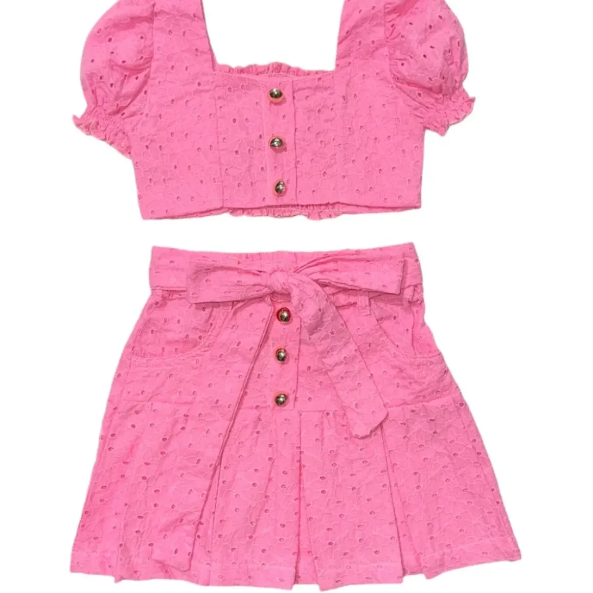 HOLLY EYELET OFF THE SHOULDER TOP AND PAULINE SKIRT SET