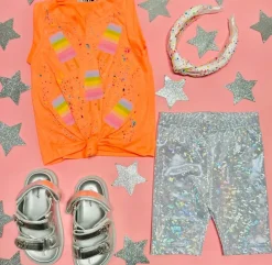 HOLOGRAPHIC BIKER SHORTS