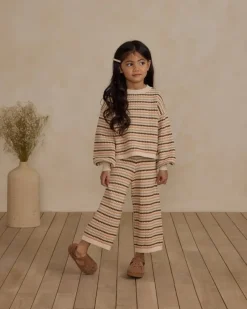 HONEYCOMB STRIPE KNIT PANTS