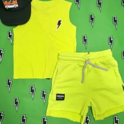 HOT LIME UNBALANCED SHORTS