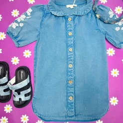 INALA EMBROIDERED DENIM DRESS