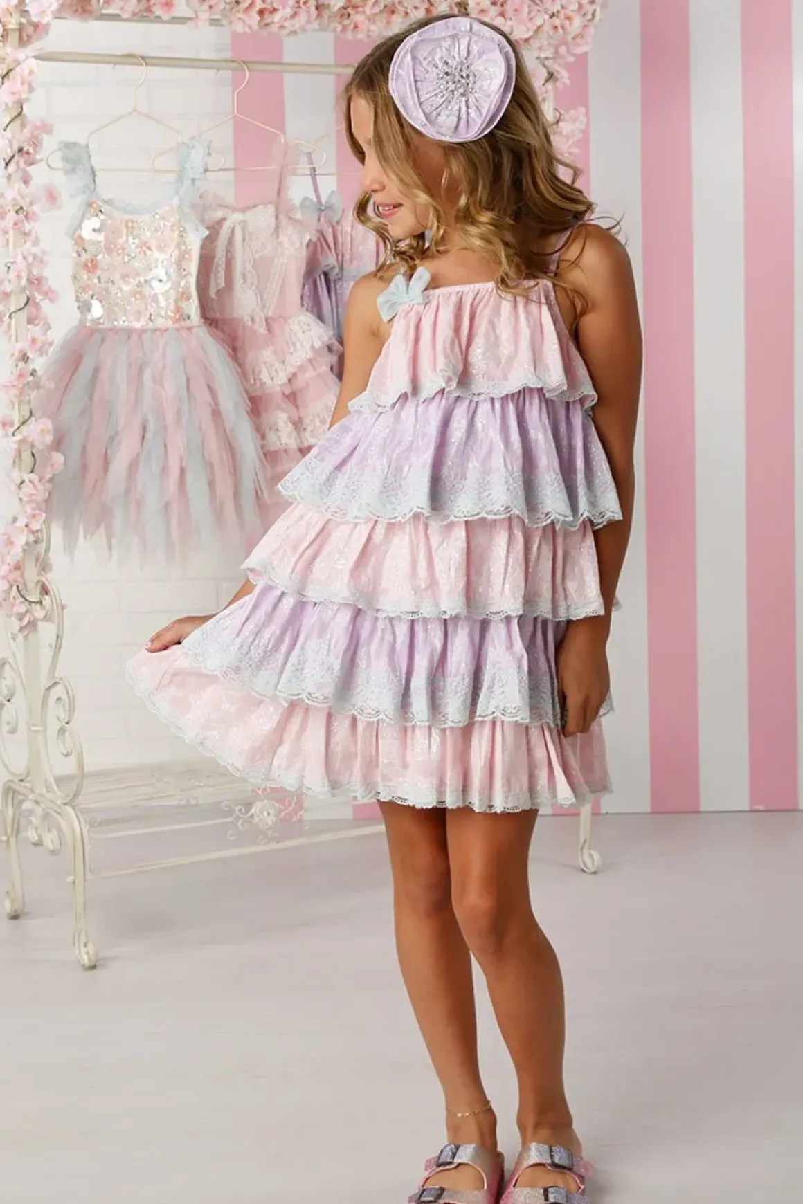 ISLA LACE RUFFLE LAYERED DRESS