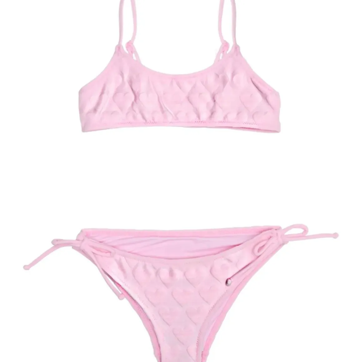 JAIDEN HEART EMBOSSED TWO PIECE SWIMSUIT