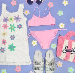 JAIDEN HEART EMBOSSED TWO PIECE SWIMSUIT