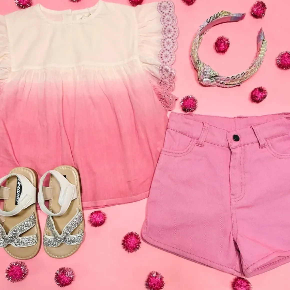 JASMIN OMBRÉ FLUTTER SLEEVE TOP