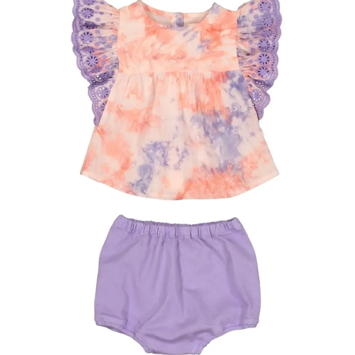 JASMIN TIE DYE LACE TUNIC AND BLOOMERS SET