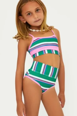 JELLY BEAN STRIPE LITTLE EVA AND EMMIE TWO PIECE BIKINI