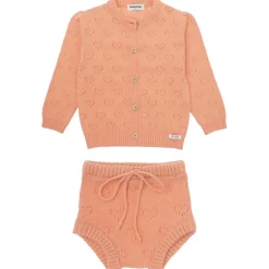 KNITTED HEARTS CARDIGAN AND BLOOMERS SET