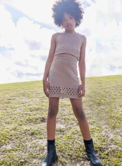 LENI KNITTED TANK AND SKIRT SET
