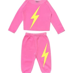 LIGHTNING BOLT NEON SWEATSHIRT AND SWEATPANTS SET