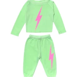 LIGHTNING BOLT NEON SWEATSHIRT AND SWEATPANTS SET