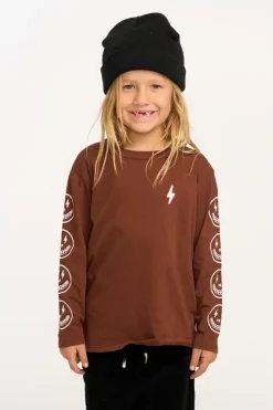 LIGHTNING SMILEY FACE LONG SLEEVE TSHIRT