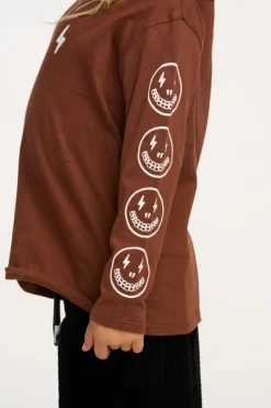LIGHTNING SMILEY FACE LONG SLEEVE TSHIRT