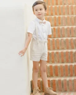 LINEN SUSPENDER SHORTS