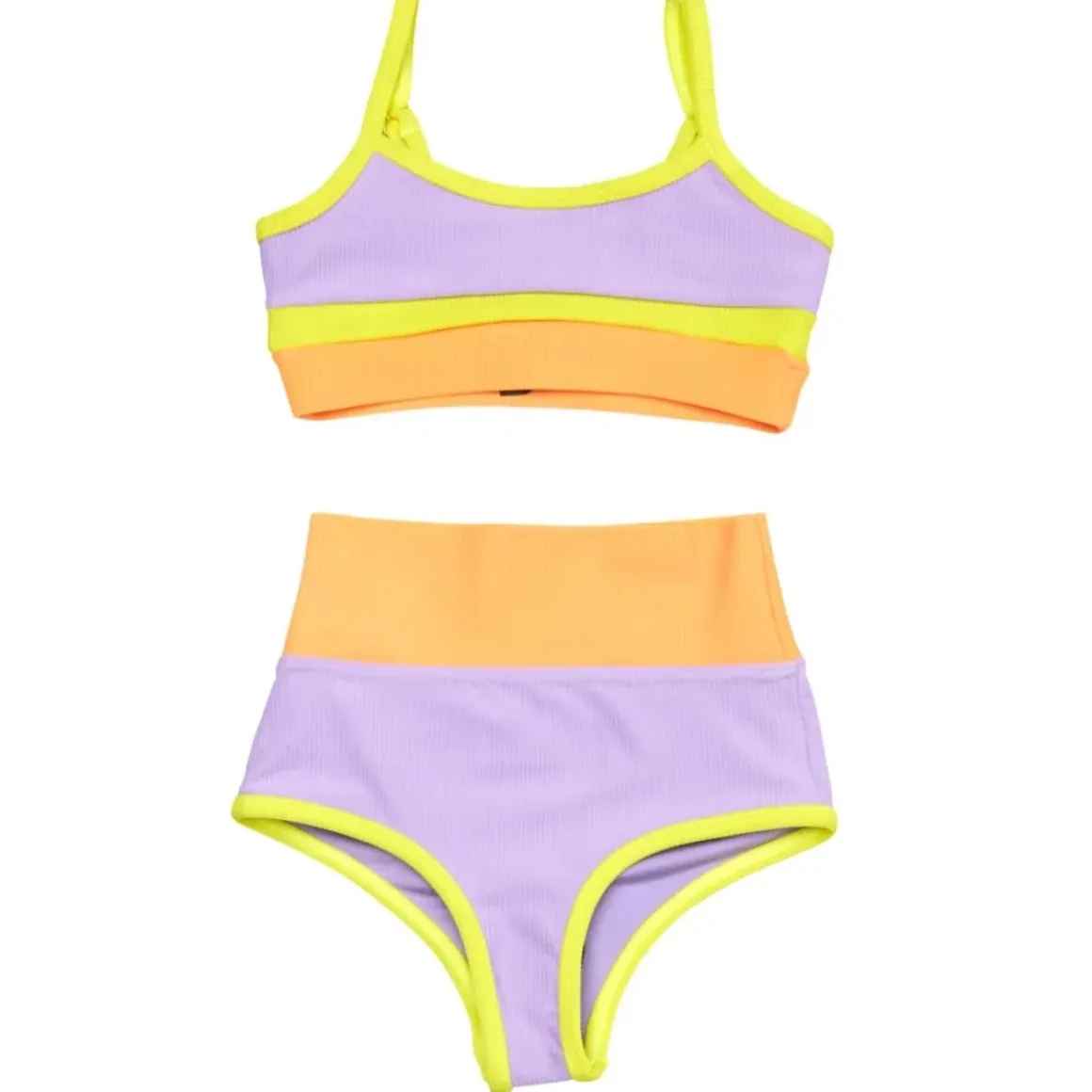LITTLE EVA SUNDAZED COLOR BLOCK SPORTY TWO PIECE BIKINI