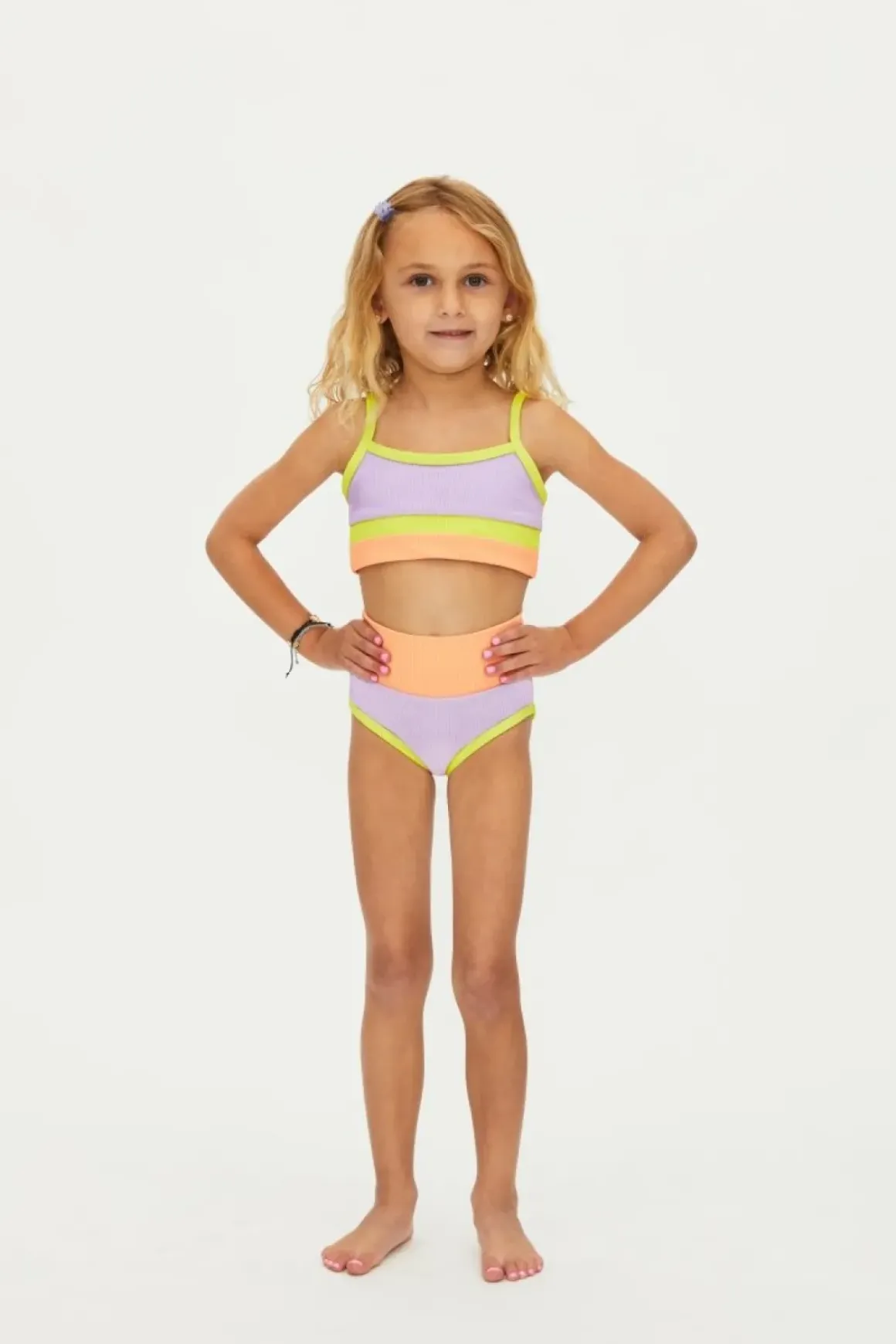 LITTLE EVA SUNDAZED COLOR BLOCK SPORTY TWO PIECE BIKINI