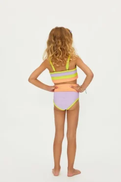 LITTLE EVA SUNDAZED COLOR BLOCK SPORTY TWO PIECE BIKINI