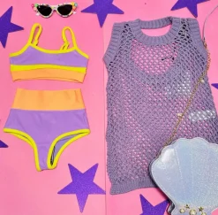 LITTLE EVA SUNDAZED COLOR BLOCK SPORTY TWO PIECE BIKINI