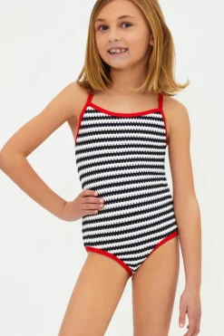 LITTLE JULIA STRIPE ONE PIECE SWIMSUIT
