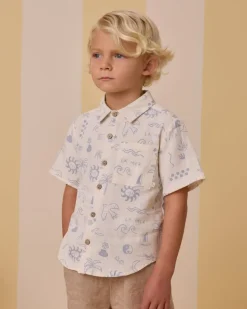MEDITERRANEAN BUTTON DOWN TOP