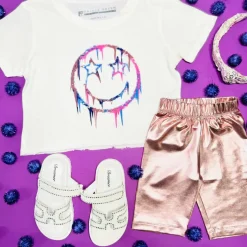 METALLIC BIKER SHORTS