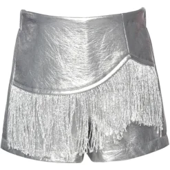 METALLIC FRINGE SHORTS