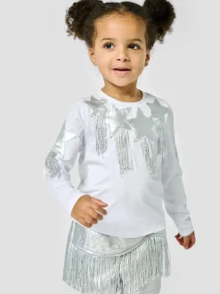 METALLIC FRINGE SHORTS
