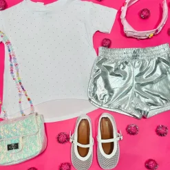 METALLIC GYM SHORTS