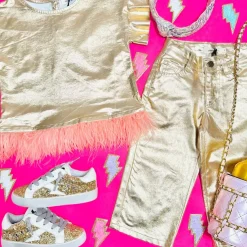 METALLIC PANTS