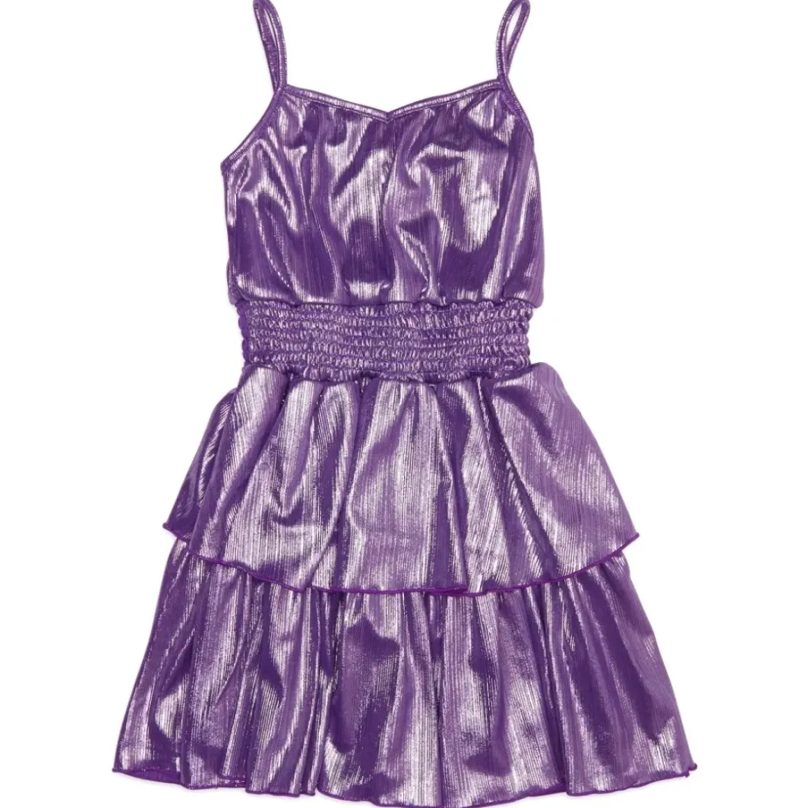 METALLIC PLEATED TANK DRESS
