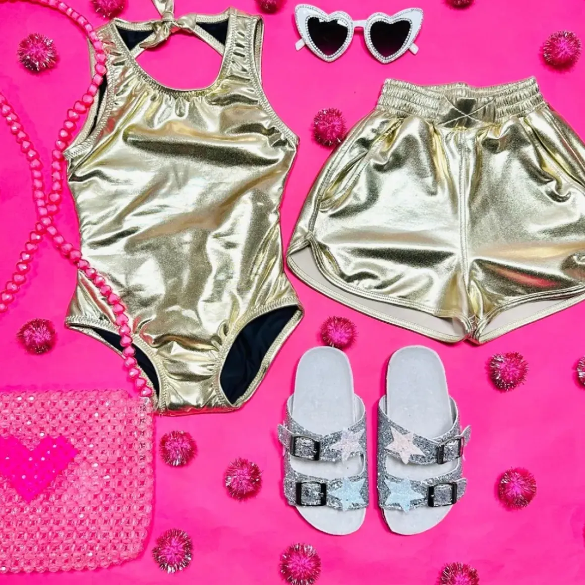 METALLIC RUNNING SHORTS
