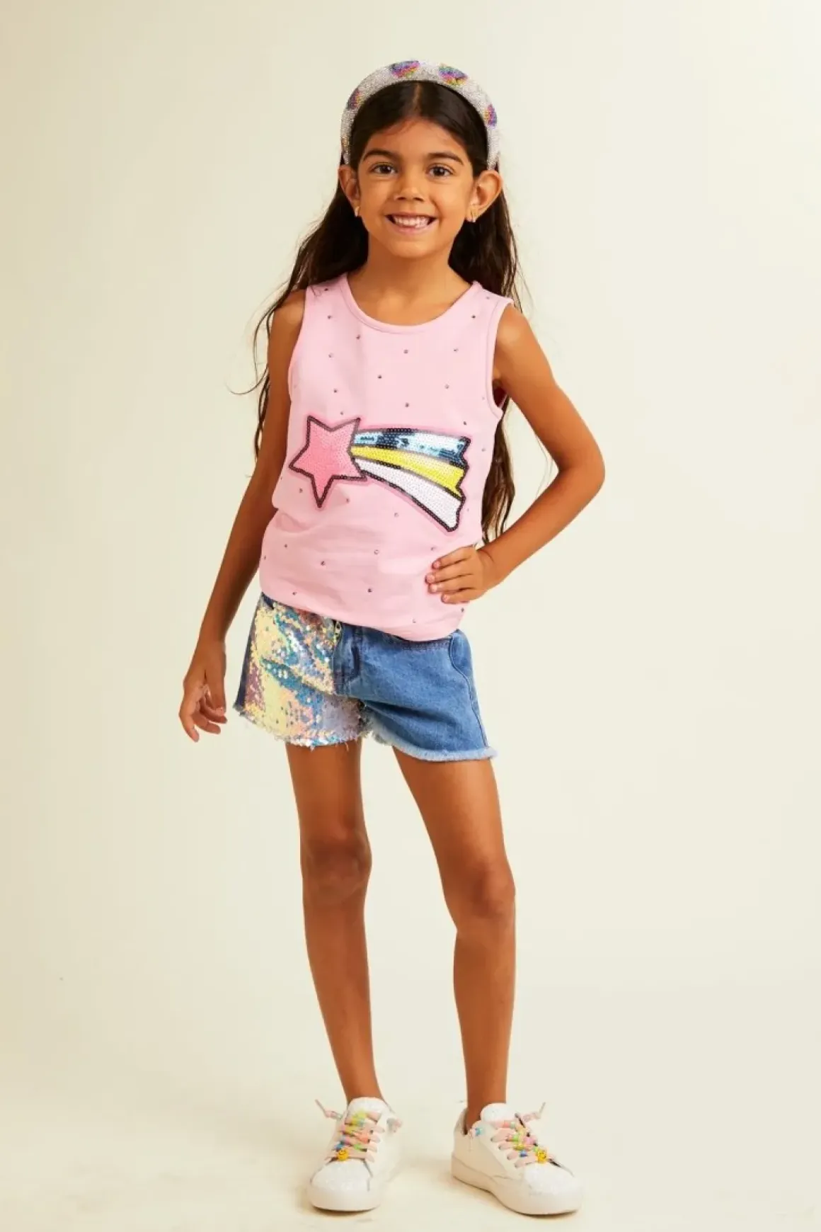 MIA SEQUIN DENIM SHORTS