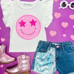 MIA SEQUIN DENIM SHORTS